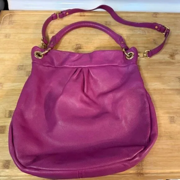 Vintage Y2K Marc Jacobs Raspberry Hillier Leather Hobo Bag - Picture 13 of 16
